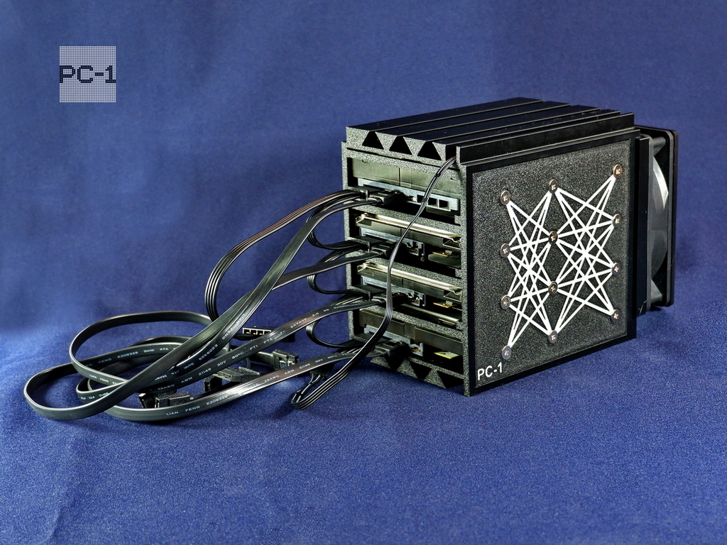 Корзина жестких дисков ПК с вентилятором 120mm, для установки 4шт HDD 3.5" SATA внутри или снаружи корпуса сервера или компьютера - Pic n 311085