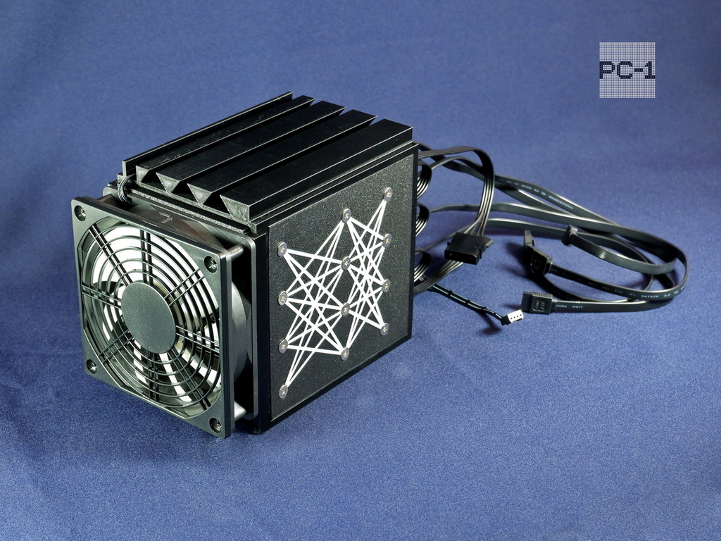 Корзина жестких дисков ПК с вентилятором 120mm, для установки 4шт HDD 3.5" SATA внутри или снаружи корпуса сервера или компьютера - Pic n 311085