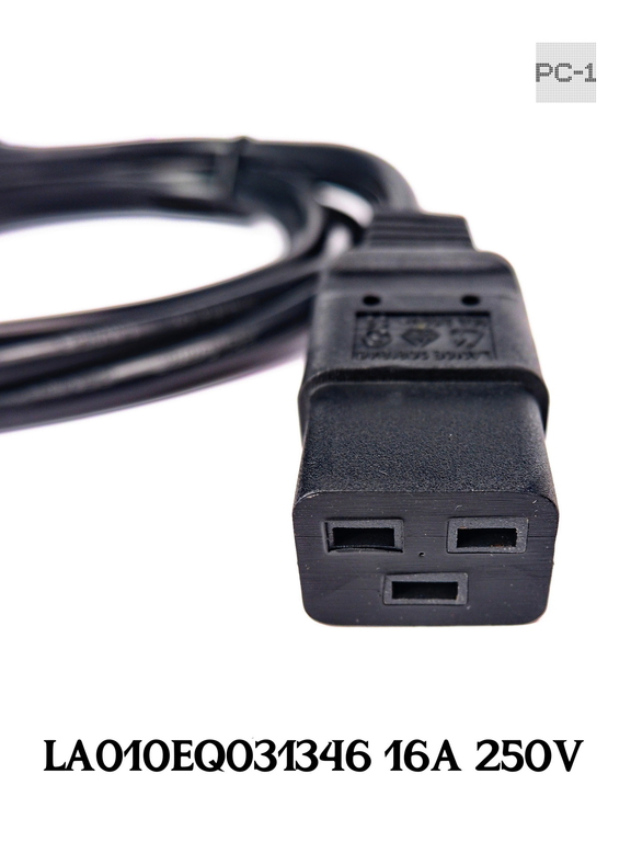 1.8м Сетевой кабель питания для UPS C14-C19 вилка мама LA010E Q031346 вилка папа SZ3. ИБП -системный блок, сервер медь 3*1.0мм 220/250в 16А 3.6кВт  - Pic n 311089