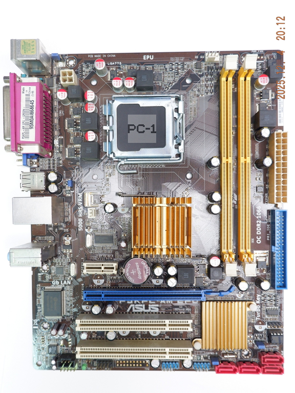 Материнская плата LGA 775 ASUS P5KPL-AM EPU Intel G31, 2xDDR2, PCI-E x16, 4xSATA, IDE, 24+4pin, VGA, COM, LPT, mATX Рамка задних портов - Pic n 275582