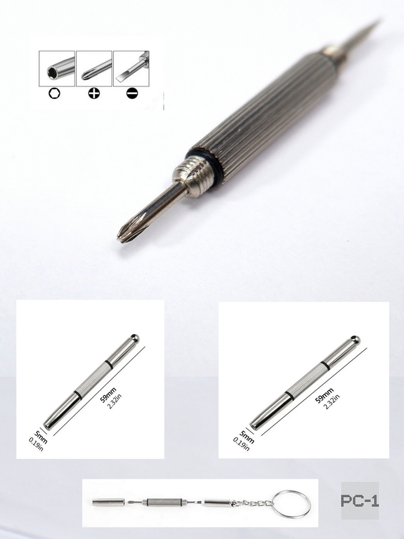 Универсальная отвертка для ремонта очков 3-в-1 шлицы плоская, крестовая, звездчатая. Для затяжки винтов на любых солнцезащитных и обычных очках - Pic n 311099