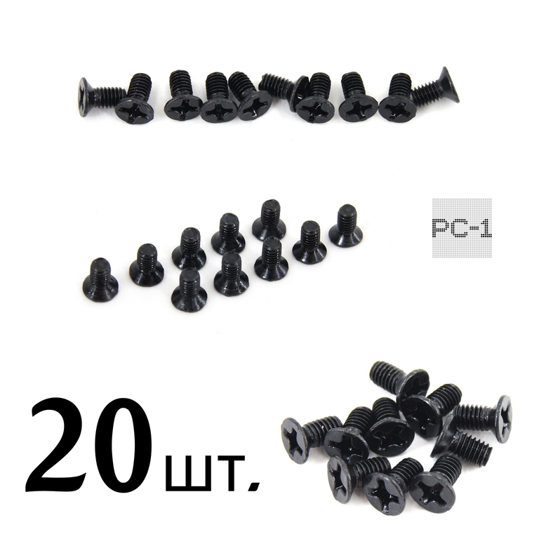 10шт. Черные Винты M3x5 для жестких дисков SATA HDD 2.5" или SSD дисков с потайной головкой для крепления диска в салазках в корпус ПК Длина 5мм - Pic n 299975