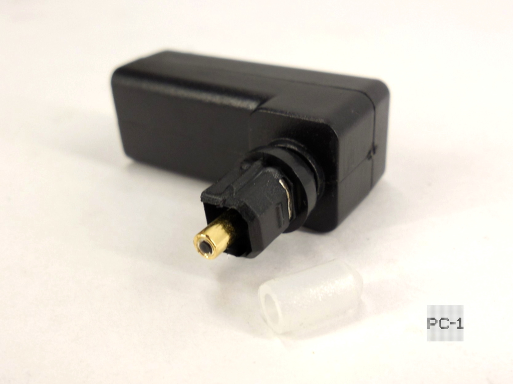 Переходник Toslink Угловой 90 Градусов оптический вход Мама, выход Папа , Toslink-M Г-образный Вращается на 360 градусов - Pic n 258299