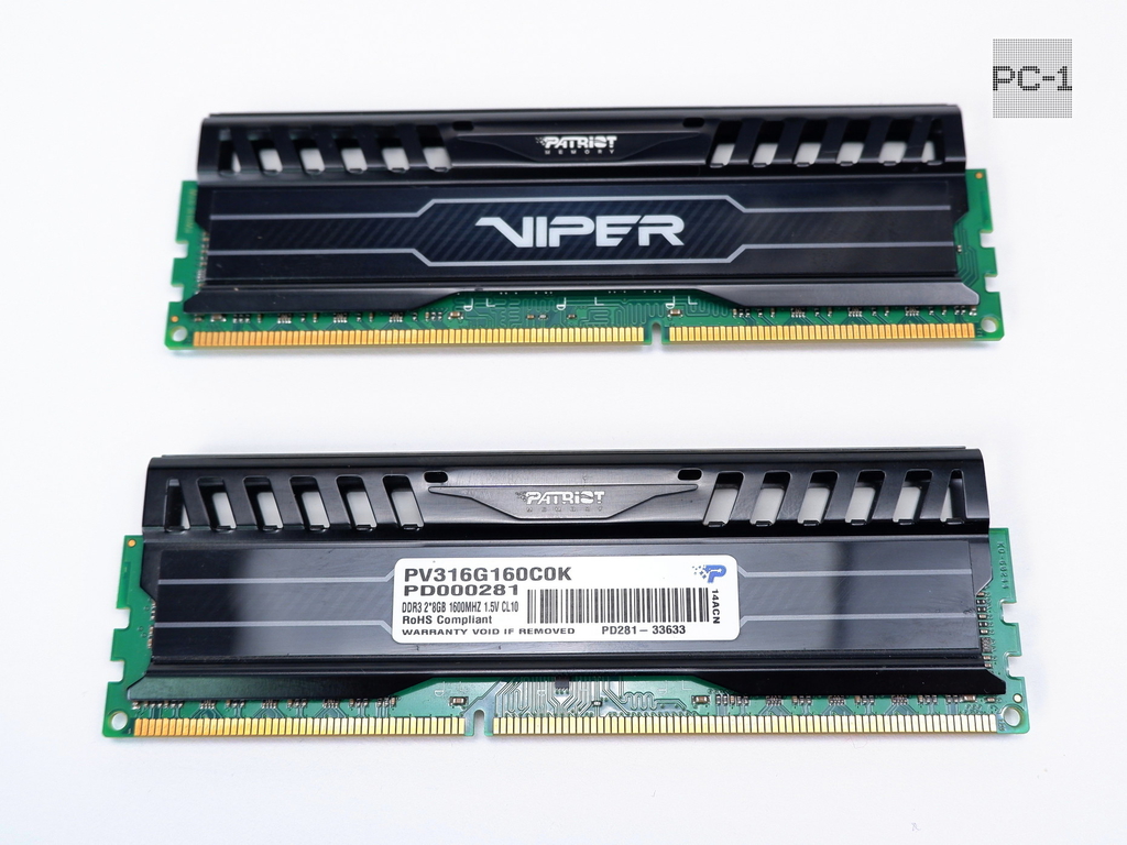 Оперативная память DDR3 16GB 2x8GB Patriot Viper PV316G160C0K, DIMM, PC3-12800, 1600MHz, CL10, 1.5v, XMP, радиатор на чипах - Pic n 297218
