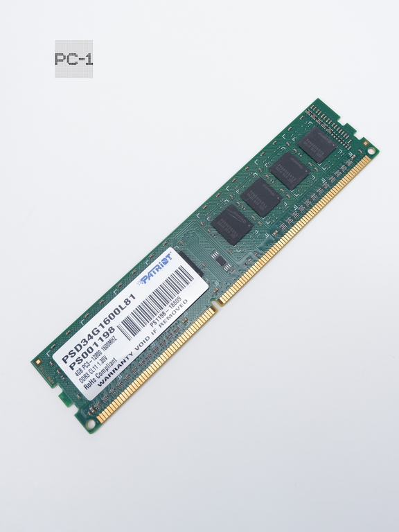 Модуль памяти для ПК LV DDR3 (DDR3L) 4Gb Patriot Signature PSD34G1600L81 1600МГц 12800Мб/с PC3-12800 CL11 1.35В Single rank 512x8 - Pic n 297079