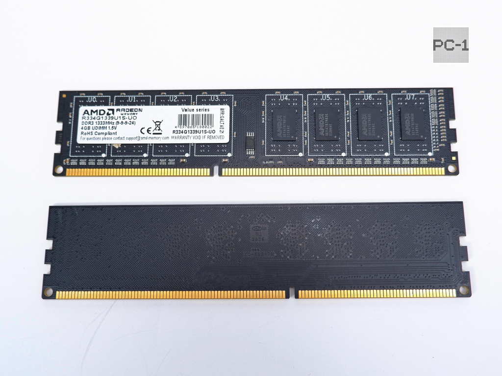 Оперативная память DDR3 4Gb AMD Radeon R3 Value R334G1339U1S-UO PC3-10600 1333МГц Тайминги: 9-9-9-24 контактов: 240 питания: 1,5В - Pic n 311201
