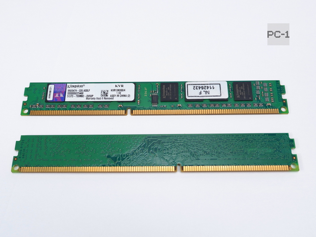 Оперативная память DDR3 8Gb (Kit 2шт. 4+4Gb) Kingston KVR13N9S8/4 PC3 10600МБ/с 1333МГц 1,5В Тайминги 9 контактов 240 чипов 8шт односторонняя - Pic n 244041