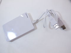 Корпус USB для HDD 2.5 SATA белый, кабель, чехол