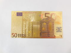 Сувенирное золотое клише банкноты 50 Евро - Pic n 273971