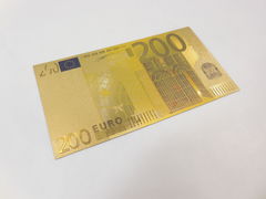 Сувенирное золотое клише банкноты 200 Евро - Pic n 273973