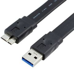 Кабель USB 3.0 Am-микро B плоский — 1 метр, чёрный