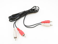 Аудио-видео кабель 2RCA тюльпан штекер-штекер — 1.2 метра, чёрный