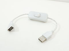 USB кабель с выключателем 25cm цвет Белый