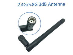 Антенна 2,4G WiFi для беспроводных устройств, RP-SMA Female, усиление 3 db. Прямая или угловая, для роутеров, цвет черный 1шт.