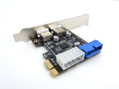 Адаптер PCI-E два порта USB3.0 питание 4Pin Molex - Pic n 296255