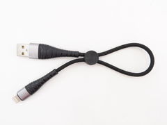 Кабель короткий USB Am — Lightning 5A Black 0.25 метра
