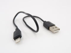 Короткий USB Кабель Lightning чёрный — 0.3 метра