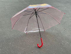 Зонт автомат прозрачный красный OUBAOLOON - Pic n 301096