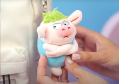 Мягкий брелок Поросёнок голубой, 13 см - Pic n 301169