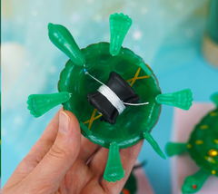 Заводная зеленая черепаха на веревочке 14см - Pic n 301367