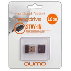 Флешка Qumo nanoDrive 16 ГБ, белый