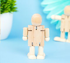 Деревянная фигурка робота неотесанного 11,3 см - Pic n 301543