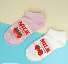 Мини-носочки Milk strawberry белый, р.36-39