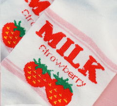Мини-носочки Milk strawberry белый, р.36-39 - Pic n 302860