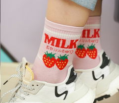Мини-носочки Milk strawberry розовый, р.36-39