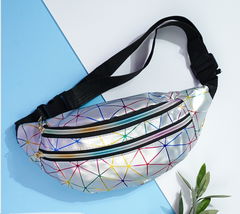 Поясная сумка «Геометрия» серебристый