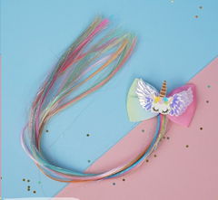 Цветная прядь на заколке в ассортименте 40см