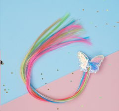 Цветная прядь на заколке в ассортименте 40см - Pic n 303258