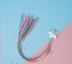 Цветная прядь на заколке в ассортименте 40см - Pic n 303258