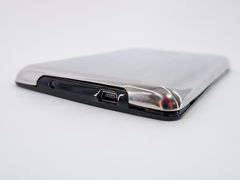 USB Внешний HDD жесткий диск 320Гб 2,5 дюйма, разъем miniUSB серебристый глянец, кожаный чехол - Pic n 302982
