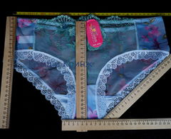 Женские прозрачные, сексуальные кружевные трусики / С цветочной вышивкой / Цвет бирюзовый / Размер XXХL (48-52) Есть все размеры - Pic n 307456