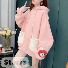 Худи Bear розовый, 2XL