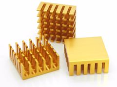 Ребристый радиатор для чипов ПК Gold 22x22x10mm - Pic n 297570