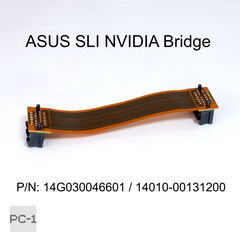 8см. Шлейф объединения видеокарт SLI гибкий Мост ASUS NVIDIA Bridge 26pin. Золотистый.  - Pic n 42334