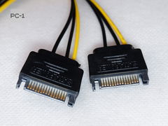 Адаптер питания для PCI-E видеокарт 2 x SATA 15pin (Male) — подключаются к блоку питания ПК 6pin (Female) - Pic n 278624