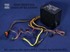 Блок питания ATX 500W DEEPCOOL DA500 DP-BZ-DA500N 80+ bronze (20+4pin) APFC 120mm fan 5xSATA RTL