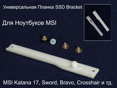 Универсальная Планка крепления SSD Bracket для фиксации второго диска 2x M.2 SSD slot (NVMe PCIe Gen4) в ноутбуках MSI. Пластик. Винты в комплекте.