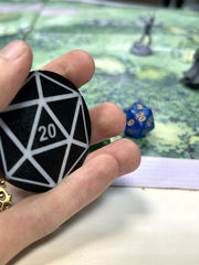 7шт. “DnD D20 White” Dungeons &amp; Dragons Жетоны вдохновения для настольной игры ДнД Токены К20, Фишки Ø5см для НРИ.  - Pic n 310779