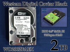 HDD 2TB 3.5" SATA III 7200rpm 64MB Western Digital Caviar Black Внутренний жесткий диск для ПК WD2002FAEX-007BA0. Пробег 30тыс часов. - Pic n 273517