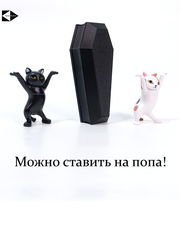 Coffin Danсе. Четыре черненьких котенка, несут танцуя, черненький гробик. Коробка для мелочей, бижутерии, украшений. В подарочной коробке. - Pic n 310984