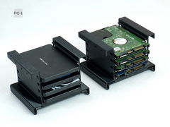 1шт Подвесная съёмная корзина в салазки ATX корпуса ПК или Сервера. Модульный Кронштейн для 4шт 2.5" SATA жестких дисков SSD HDD в отсек 3.5&quot - Pic n 310985