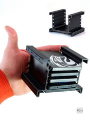 1шт Подвесная съёмная корзина в салазки ATX корпуса ПК или Сервера. Модульный Кронштейн для 4шт 2.5" SATA жестких дисков SSD HDD в отсек 3.5&quot - Pic n 310985