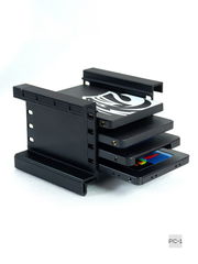 1шт Подвесная съёмная корзина в салазки ATX корпуса ПК или Сервера. Модульный Кронштейн для 4шт 2.5" SATA жестких дисков SSD HDD в отсек 3.5&quot - Pic n 310985