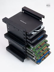 1шт Подвесная съёмная корзина в салазки ATX корпуса ПК или Сервера. Модульный Кронштейн для 4шт 2.5" SATA жестких дисков SSD HDD в отсек 3.5&quot - Pic n 310985