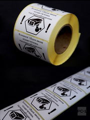 Наклейки на товар для маркетплейсов, самоклеящиеся с надписью «Заказ собран под видеонаблюдением» 500шт. 4x5,8см. - Pic n 310072