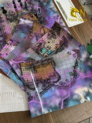 DnD Поле игровое НРИ 60x84см сетка 25х25мм «Мистический дом на горе» для боевых сцен, самоклеящееся ламинированное - Pic n 311038